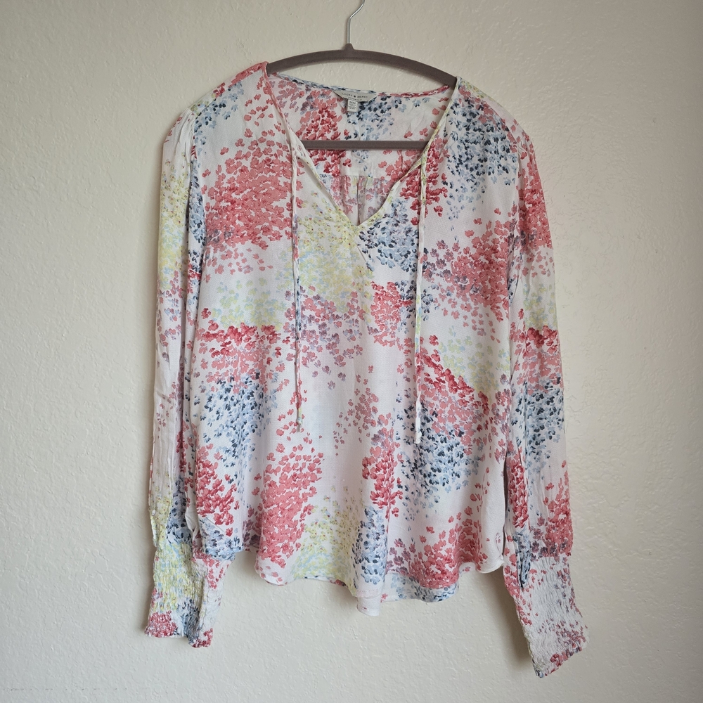 Lucky Brand Women's Floral Blouse - Pink, Blue, Yellow